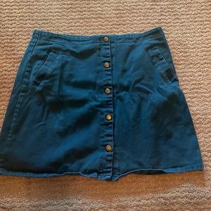 Blue denim skirt